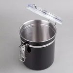 Creative Home 4-Piece Black Stainless Steel Canister Set with Airtight Locking Clamp Lids thumbnail 4