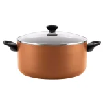 Farberware 10.5 qt. Aluminum Nonstick Stock Pot with Glass Lid, Copper thumbnail 1