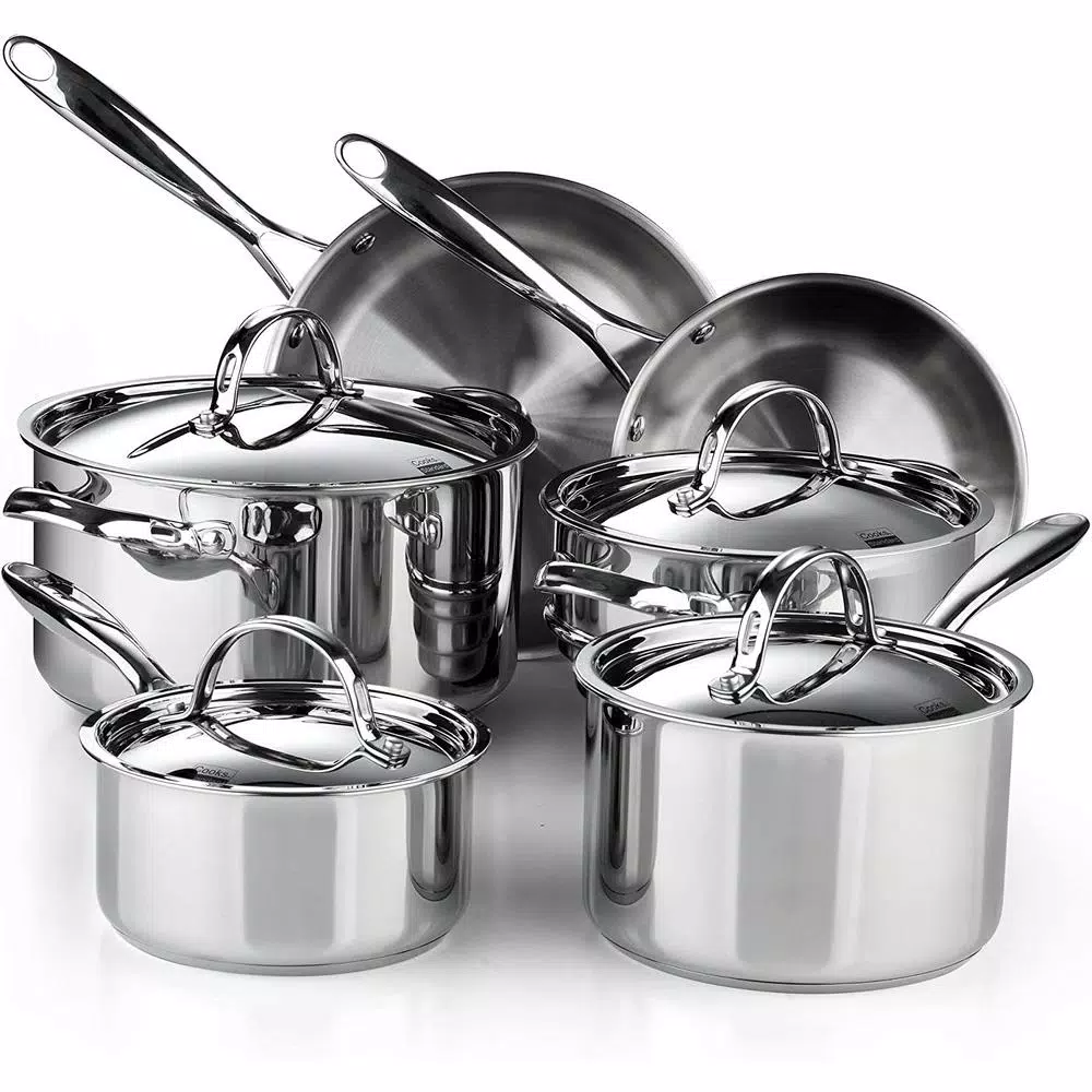 Cooks Standard Classic 10-Piece Stainless Steel Cookware Set with Induction Compatibility