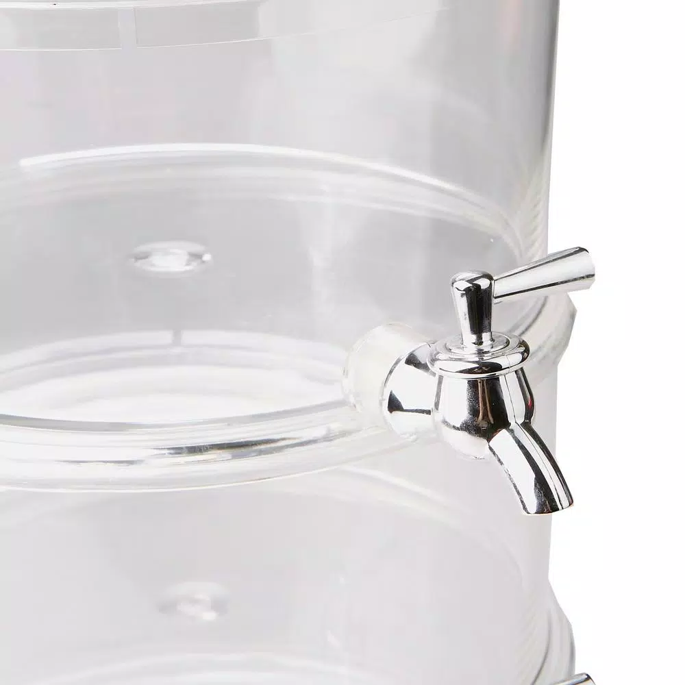 Mind Reader 3-Tier Stackable Beverage Dispenser, 3 Gallon Clear Plastic Drink Holder with Ice Compartment