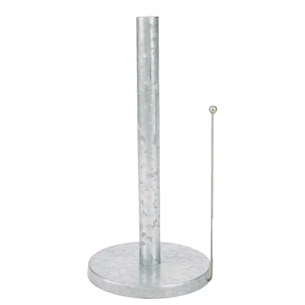 Mind Reader Silver Galvanized Steel Freestanding Paper Towel Holder - Multi-Purpose Countertop Stand