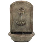 Sunnydaze Decor Seaside Resin Florentine Stone Solar Outdoor Wall Fountain thumbnail 2