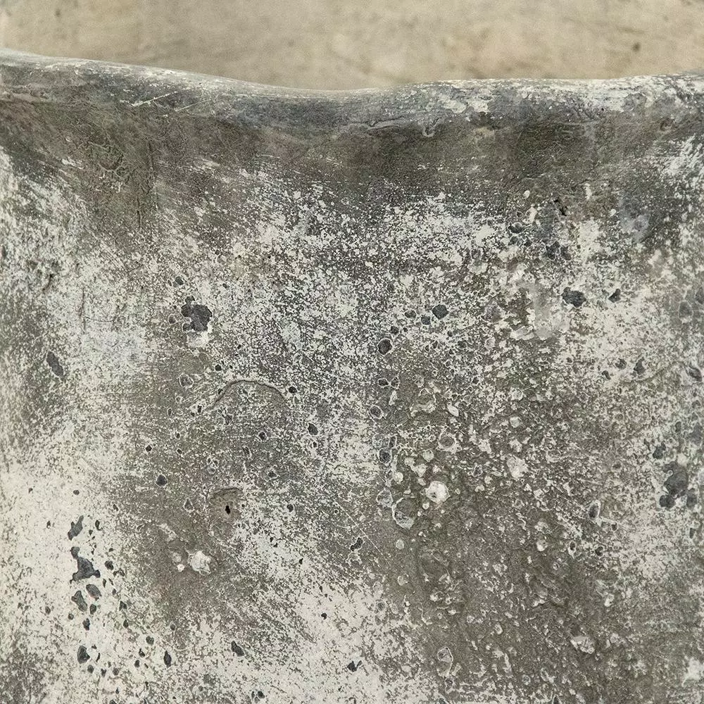 Zentique Distressed Grey Ceramic Decorative Vase - 16 in. Round Table Vase