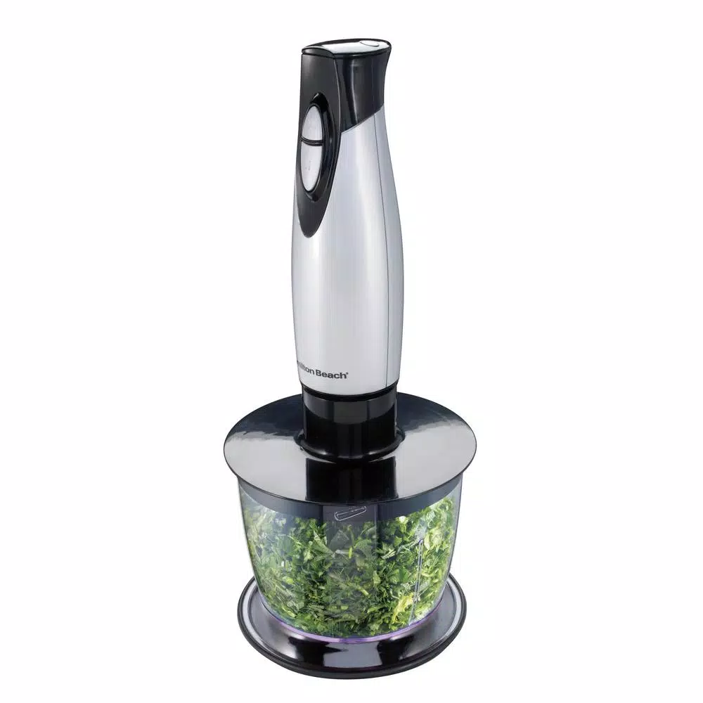Hamilton Beach 2-Speed Immersion Hand Blender with 3-Cup Chopping Bowl, Gray