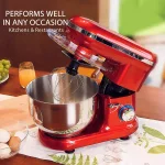 VIVOHOME 6 Qt. Electric Stand Mixer, 650W 6-Speed Tilt-Head Mixer with Stainless Steel Bowl and Accessories, Bright Red thumbnail 3