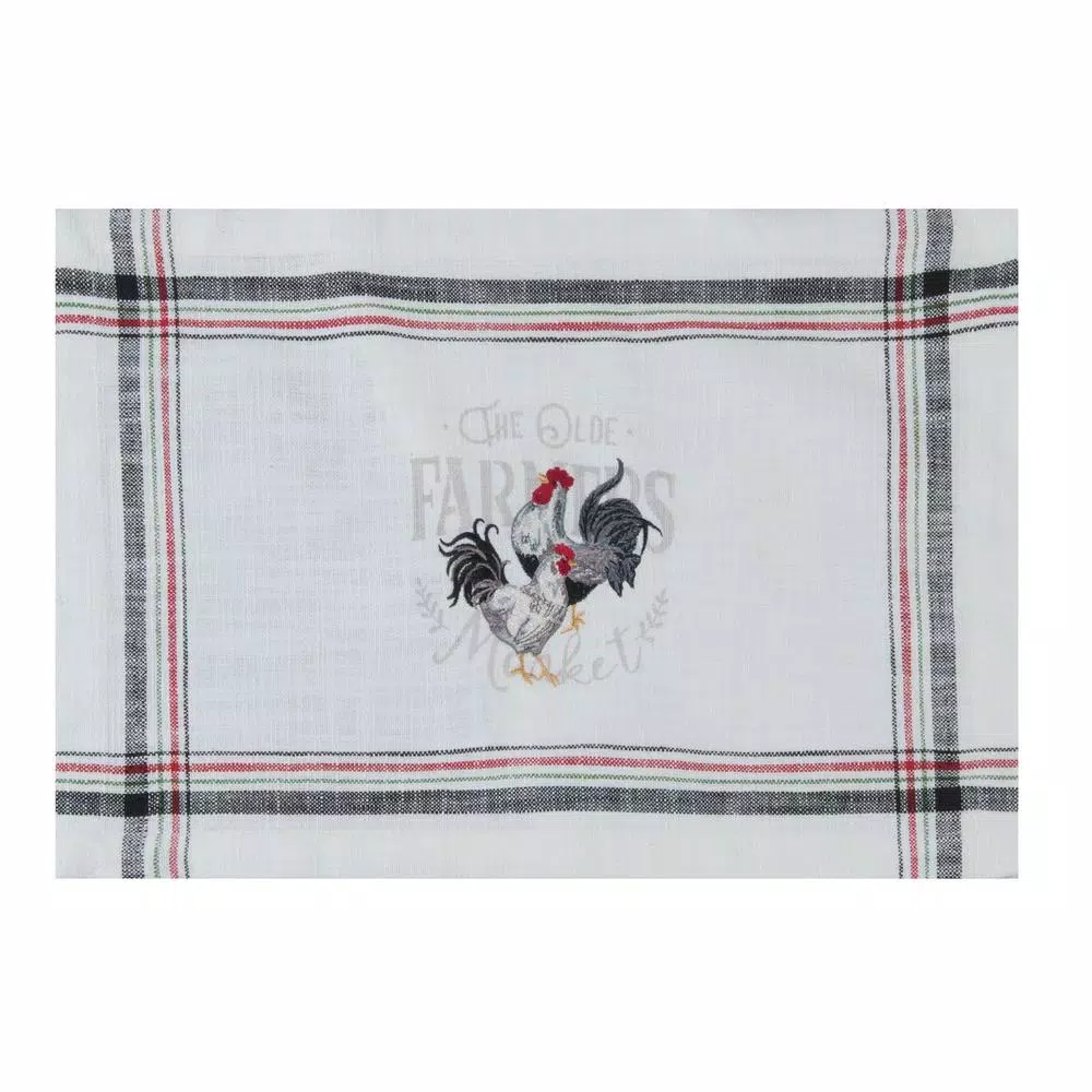 Kay Dee Farmers Market Embroidered Multicolor Rooster Placemats, Set of 4