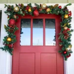 Village Lighting Company 9 ft. Pre-Lit LED Scarlet Hydrangea Artificial Garland with Warm White Lights thumbnail 7