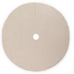 VHC Brands 48 in. Grey Margot Farmhouse Christmas Tree Skirt with Diamond Lace and Chambray thumbnail 2
