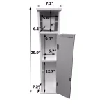 Unbranded Stockholm 2-in-1 Freestanding Toilet Paper Holder and Storage Cabinet, Brown Oak & White thumbnail 3