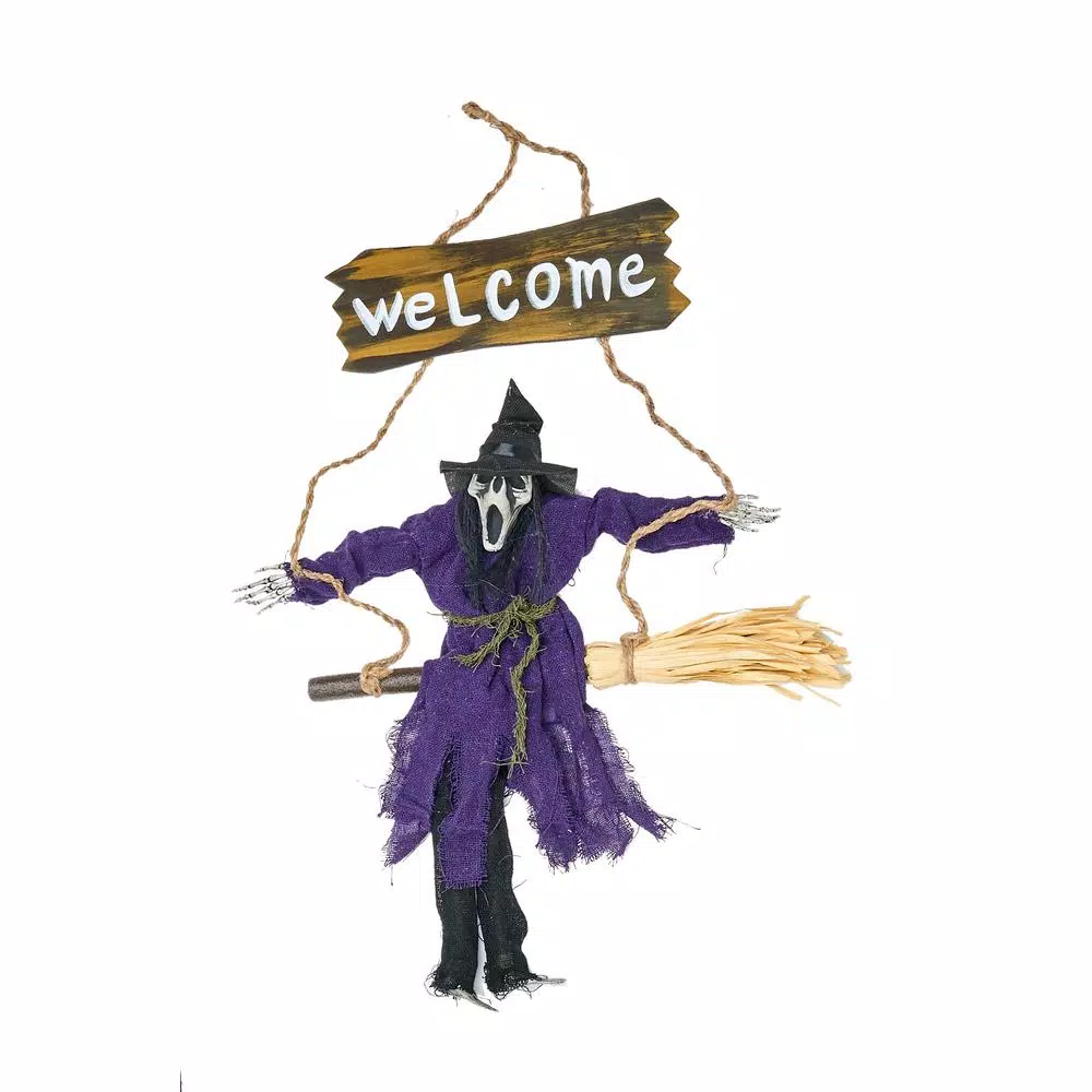 Unbranded 30 in. Hanging Witch on Swing Halloween Decor