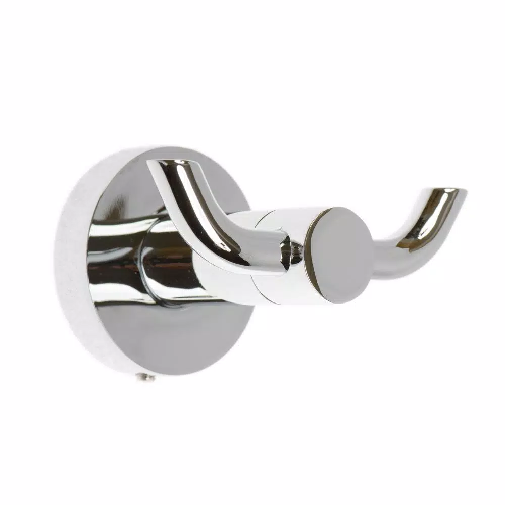 Italia Venezia Double Robe Hook in Polished Chrome, Solid Stainless Steel