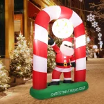 Costway 7.5 ft. Christmas Inflatable Santa Claus Archway Yard Decoration with Lights thumbnail 7