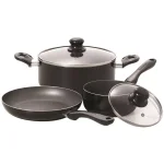 Starfrit Simplicity 5-Piece Aluminum Nonstick Cookware Set, Black thumbnail 1