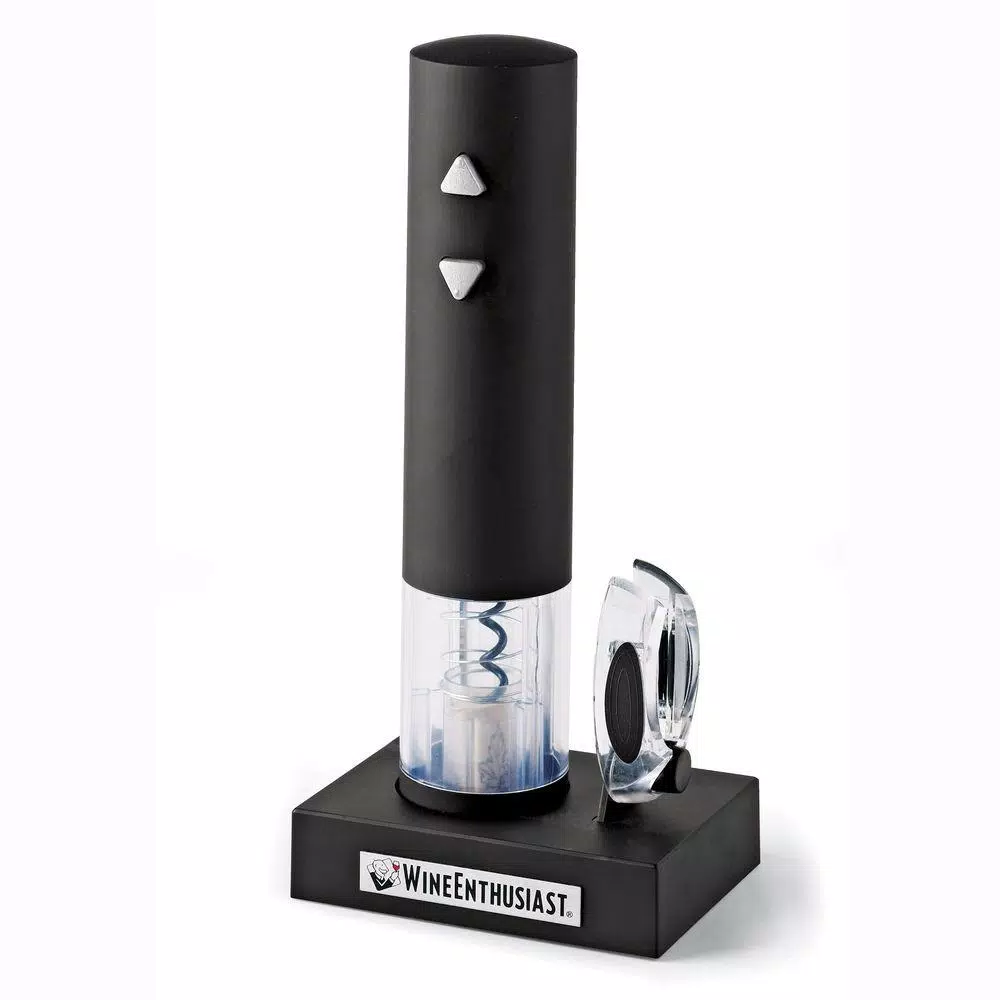 Wine Enthusiast Electric Wine Opener with Foil Cutter and Charging Stand