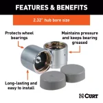CURT 2.32" Bearing Protectors & Covers, 2-Pack thumbnail 5