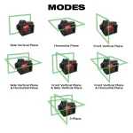 Milwaukee M12 Green 360° 3-Plane Laser Level Kit with 4.0 Ah Battery, Charger, and Case thumbnail 10