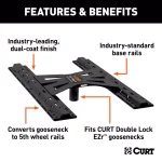 CURT X5 Gooseneck-to-5th-Wheel Adapter Plate for Double Lock EZr thumbnail 8