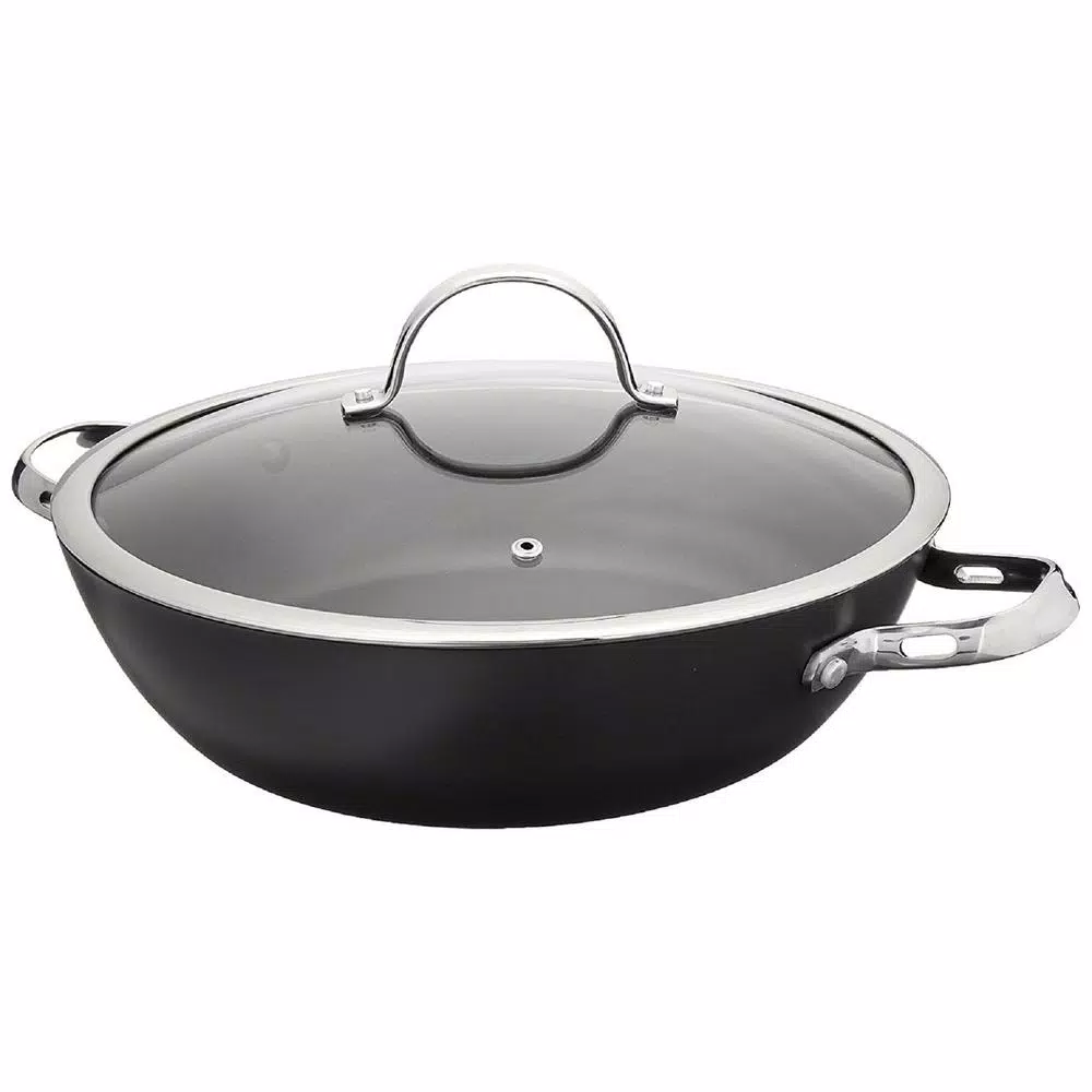 Cooks Standard 5 Qt. Hard-Anodized Aluminum Nonstick Saute Pan with Glass Lid, 12 in.