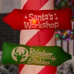 Airblown 8 ft. Inflatable Candy Cane with Directional Stacking Signs Holiday Decoration thumbnail 5