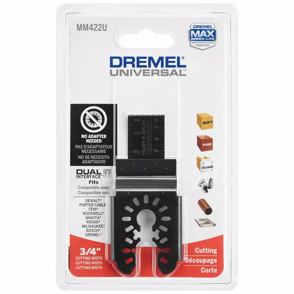 Dremel Multi-Max 3/4 in. Oscillating Tool Blade for Wood, Metal, Plastic, and Drywall