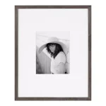 DesignOvation Gallery 16 x 20 Gray Wood Picture Frame with White Mat for 8 x 10 Photos thumbnail 1