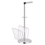 Furinno Wayar Freestanding Toilet Paper Holder and Magazine Rack with Storage, Silver thumbnail 3