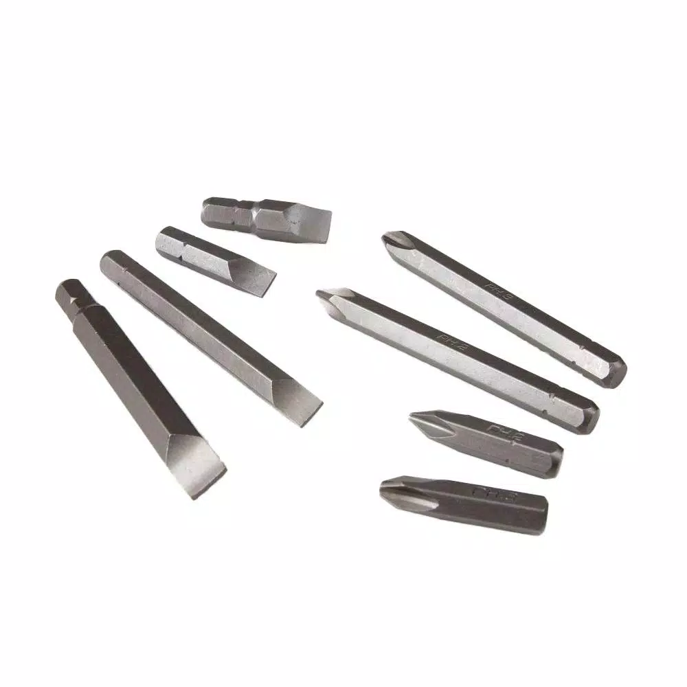 TEKTON 8-Piece Impact Screwdriver Bit Set, Chrome Vanadium Steel, 5/16 in. Hex Shank