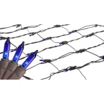 Northlight 2 ft. x 8 ft. Blue Mini Net Style Tree Trunk Wrap Christmas Lights with Brown Wire thumbnail 1