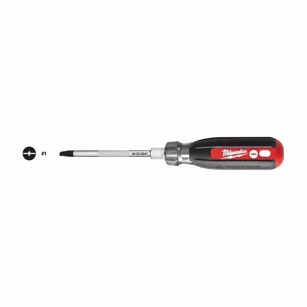 Milwaukee 4 in. #1 ECX Screwdriver with Cushion Grip and Tactile Identification