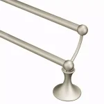 Moen Lounge 24 in. Double Towel Bar, Brushed Nickel thumbnail 1