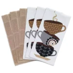 RITZ T-fal Multicolor Coffee Print Cotton Kitchen Dish Towel Set, 6-Piece thumbnail 1
