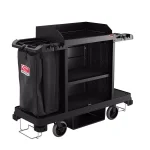 Suncast Commercial Standard Housekeeping Cart with Laundry Bag and Tool Storage, Black thumbnail 1