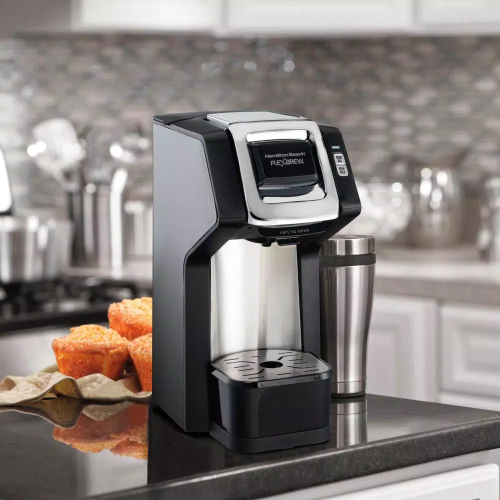 Hamilton Beach FlexBrew Black Single Serve Plus Coffee Maker - Brews Pods or Ground Coffee