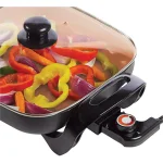 Brentwood Appliances 12 in. Copper Nonstick Electric Skillet, 1300W, 144 sq. in. Cooking Area thumbnail 5