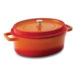 Hercules 6 Qt. Oval Cast Aluminum Nonstick Ceramic Dutch Oven with Lid, Orange thumbnail 1