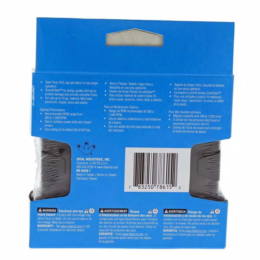 Ideal 6-Piece HSS Combination Drill/Tap Kit with Hex Shank