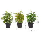 Pure Garden 13.5 in. Assorted Faux Foliage Arrangement Set of 3 thumbnail 2