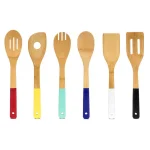 Home Basics Bamboo Kitchen Utensil Set of 6 - Modern Spatulas and Cooking Spoons thumbnail 1