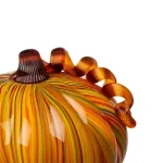 Glitzhome Multi-Striped Glass Short Pumpkin Set - 100% Handmade Glass Tabletop Decoration thumbnail 6