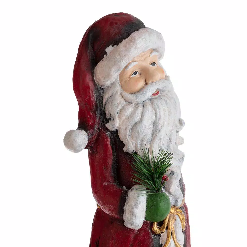 Alpine Corporation Alpine 28 in. Tall Skinny Santa Claus Sculpture - Indoor/Outdoor Christmas Decor
