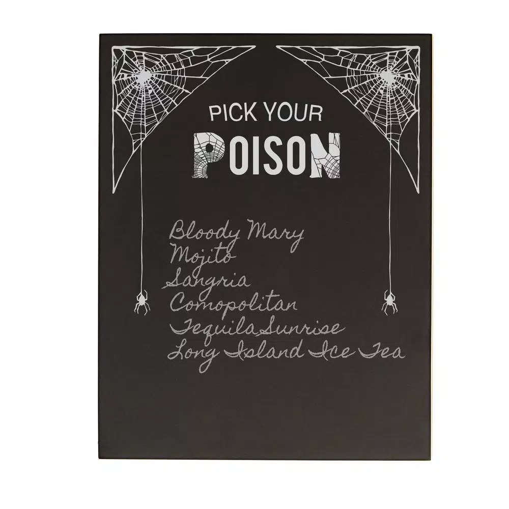 Cathy's Concepts Pick Your Poison 14 in. x 11 in. Printed Chalkboard Wall Art Halloween Decor