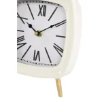 LITTON LANE Set of 3 Square Metal Table Clocks with Gold Feet and Retractable Stands - Mauve, White, and Blue thumbnail 4