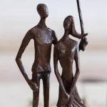 Danya B Loving Couple Under Umbrella Bronze Sculpture thumbnail 3
