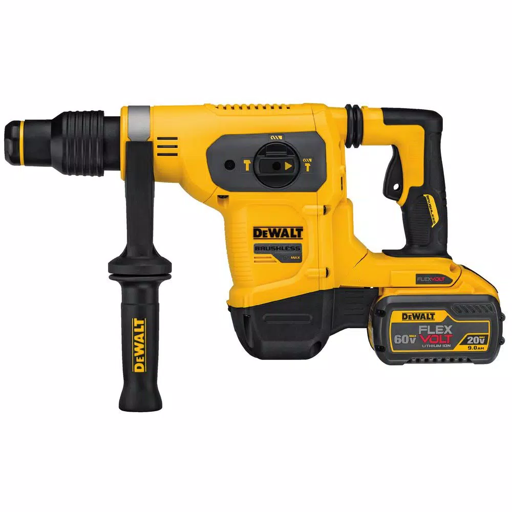 DEWALT 60V MAX FLEXVOLT Brushless 1-9/16 in. SDS MAX Rotary Hammer Kit with (2) 9.0Ah Batteries & Hammer Drill