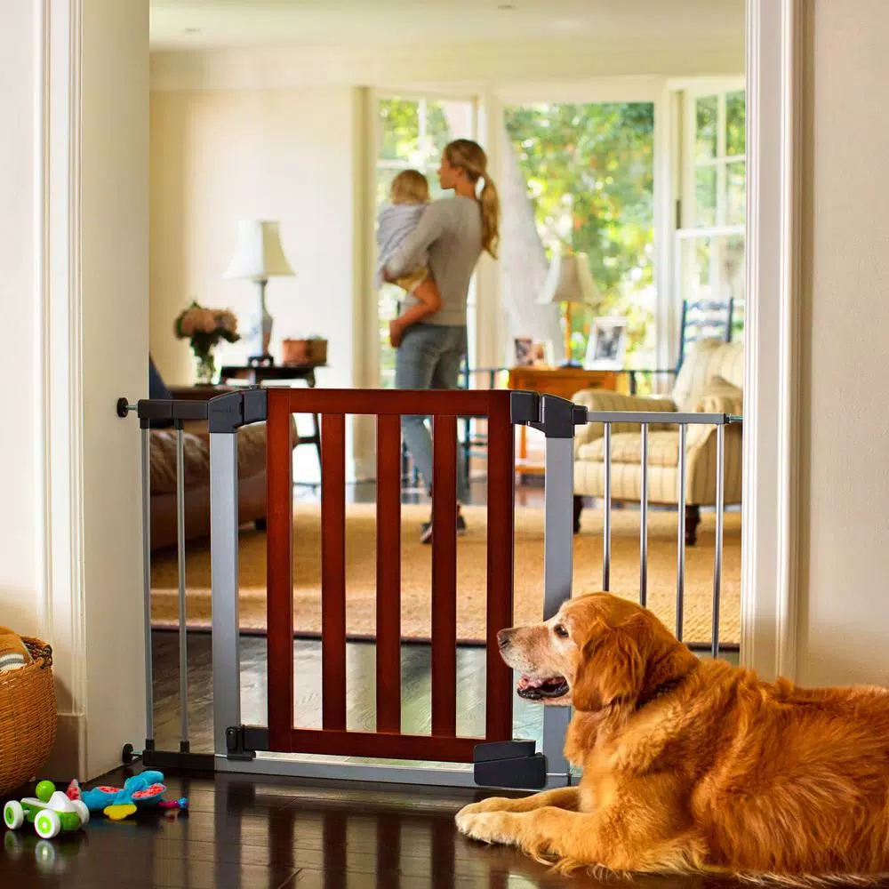 Munchkin Auto Close Modern Baby Gate, 29 in. Tall, Wood and Steel Design