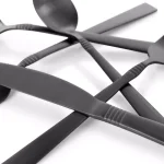 Megachef Cravat 20-Piece Matte Black Flatware Set, 18/10 Stainless Steel Silverware Service for 4 thumbnail 8