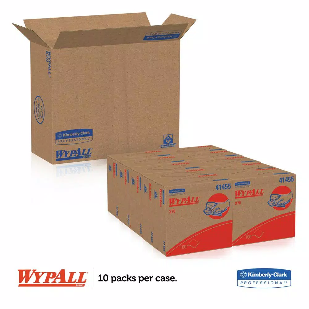 WypAll X70 White Pop-Up Wipers, 100/Box, 10 Boxes Per Carton
