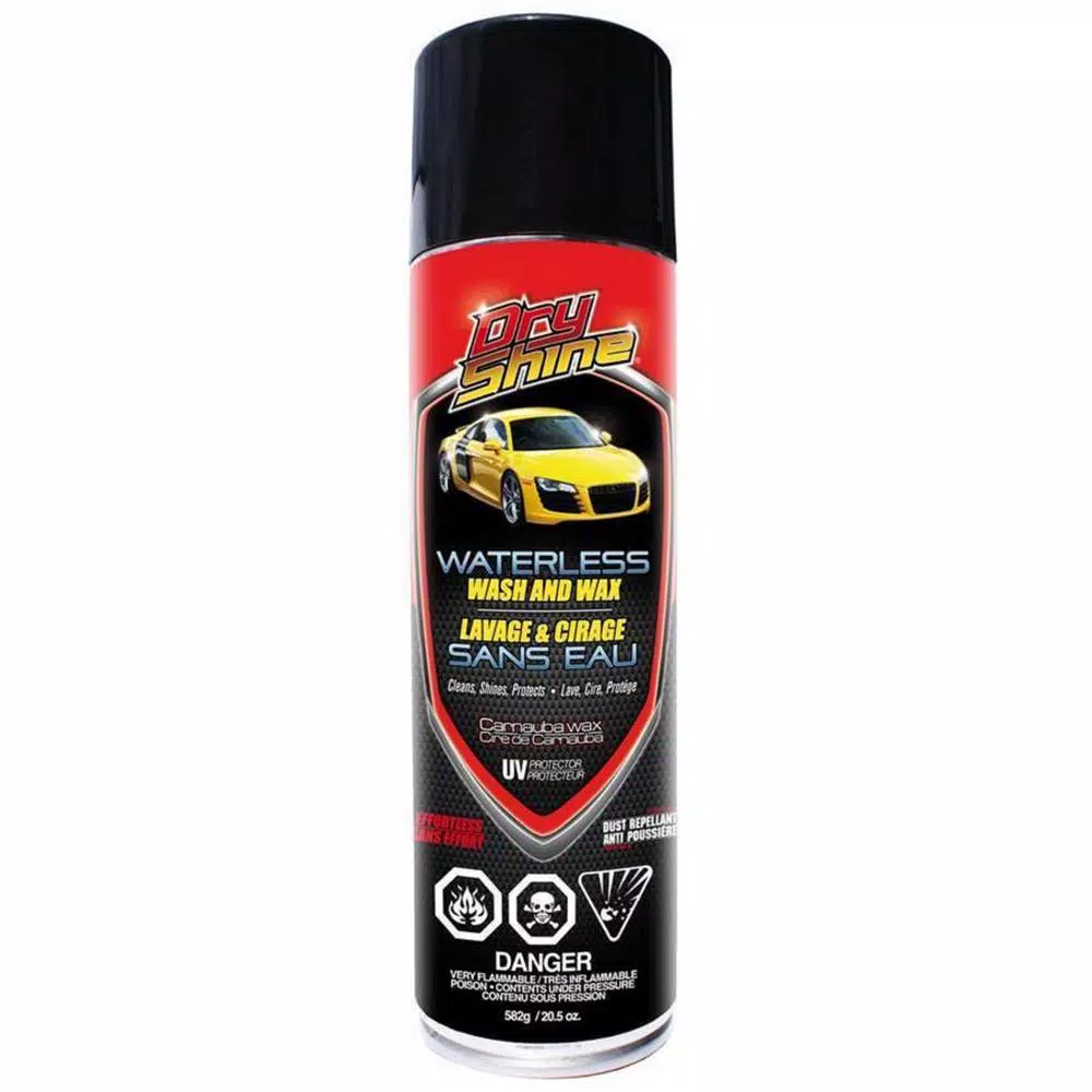 Dry Shine Waterless Car Wash Exterior Detailing Kit with 4 Dual Pile Microfiber Towels