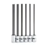 GearWrench 3/8 in. Drive Metric Long Length Hex Bit Socket Set, 6-Piece thumbnail 1