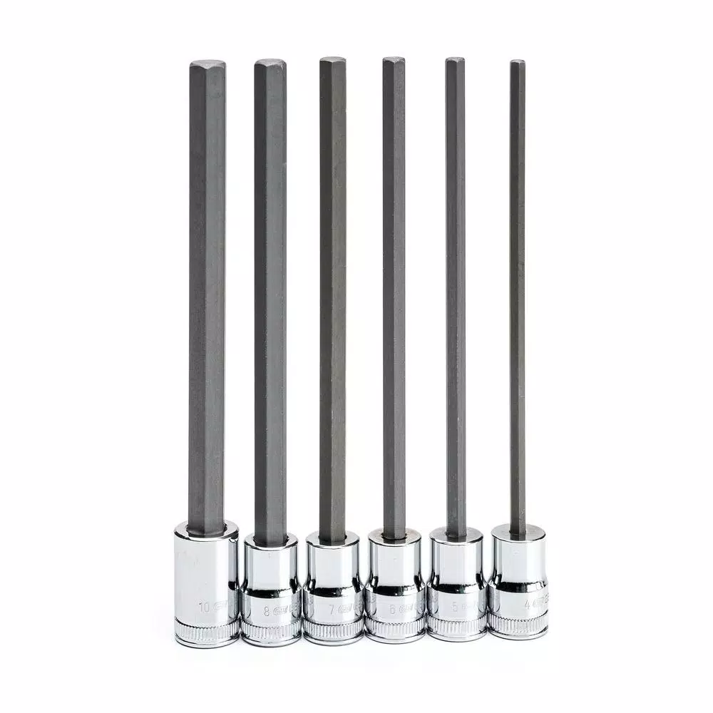 GearWrench 3/8 in. Drive Metric Long Length Hex Bit Socket Set, 6-Piece